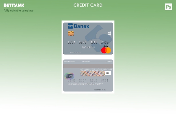 Шаблон за мастер картички во модерен стил Перу Banco Banex